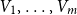 upper V 1 comma ellipsis comma upper V Subscript m Baseline