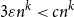 3 epsilon n Superscript k Baseline less than c n Superscript k