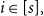 i element of left bracket s right bracket comma