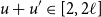 u plus u prime element of left bracket 2 comma 2 script l right bracket