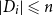 StartAbsoluteValue upper D Subscript i Baseline EndAbsoluteValue less than or slanted equals n