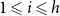1 less than or slanted equals i less than or slanted equals h