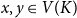 x comma y element of upper V left parenthesis upper K right parenthesis