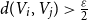 d left parenthesis upper V Subscript i Baseline comma upper V Subscript j Baseline right parenthesis greater than StartFraction epsilon Over 2 EndFraction