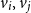 v Subscript i Baseline comma v Subscript j Baseline