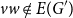 v w not an element of upper E left parenthesis upper G Superscript prime Baseline right parenthesis