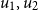 u 1 comma u 2