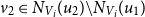 v 2 element of upper N Subscript upper V Sub Subscript i Baseline left parenthesis u 2 right parenthesis minus upper N Subscript upper V Sub Subscript i Baseline left parenthesis u 1 right parenthesis