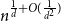 n Superscript StartFraction 1 Over d EndFraction plus upper O left parenthesis StartFraction 1 Over d squared EndFraction right parenthesis