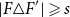 StartAbsoluteValue upper F white up pointing triangle upper F Superscript prime Baseline EndAbsoluteValue greater than or slanted equals s