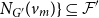 upper N Subscript upper G Sub Superscript prime Subscript Baseline left parenthesis v Subscript m Baseline right parenthesis right brace subset of or equal to script upper F prime