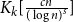 upper K Subscript k Baseline left bracket StartFraction c n Over left parenthesis log n right parenthesis Superscript s Baseline EndFraction right bracket