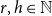 r comma h element of double struck upper N