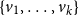StartSet v 1 comma ellipsis comma v Subscript k Baseline EndSet