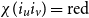 chi left parenthesis i Subscript u Baseline i Subscript v Baseline right parenthesis equals normal r normal e normal d