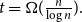 t equals normal upper Omega left parenthesis StartFraction n Over log n EndFraction right parenthesis period