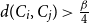 d left parenthesis upper C Subscript i Baseline comma upper C Subscript j Baseline right parenthesis greater than StartFraction beta Over 4 EndFraction