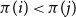 pi left parenthesis i right parenthesis less than pi left parenthesis j right parenthesis