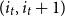 left parenthesis i Subscript t Baseline comma i Subscript t Baseline plus 1 right parenthesis