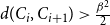 d left parenthesis upper C Subscript i Baseline comma upper C Subscript i plus 1 Baseline right parenthesis greater than StartFraction beta squared Over 2 EndFraction