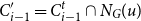 upper C prime Subscript i minus 1 Baseline equals upper C Subscript i minus 1 Superscript t Baseline intersection upper N Subscript upper G Baseline left parenthesis u right parenthesis