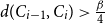 d left parenthesis upper C Subscript i minus 1 Baseline comma upper C Subscript i Baseline right parenthesis greater than StartFraction beta Over 4 EndFraction
