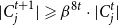 StartAbsoluteValue upper C Subscript j Superscript t plus 1 Baseline EndAbsoluteValue greater than or slanted equals beta Superscript 8 t Baseline dot StartAbsoluteValue upper C Subscript j Superscript t Baseline EndAbsoluteValue
