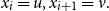 x Subscript i Baseline equals u comma x Subscript i plus 1 Baseline equals v period