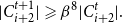 StartAbsoluteValue upper C Subscript i plus 2 Superscript t plus 1 Baseline EndAbsoluteValue greater than or slanted equals beta Superscript 8 Baseline StartAbsoluteValue upper C Subscript i plus 2 Superscript t Baseline EndAbsoluteValue period