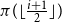 pi left parenthesis left floor StartFraction i plus 1 Over 2 EndFraction right floor right parenthesis
