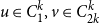 u element of upper C 1 Superscript k Baseline comma v element of upper C Subscript 2 k Superscript k