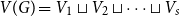 upper V left parenthesis upper G right parenthesis equals upper V 1 square cup upper V 2 square cup midline horizontal ellipsis square cup upper V Subscript s