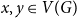 x comma y element of upper V left parenthesis upper G right parenthesis