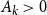 upper A Subscript k Baseline greater than 0