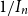 1 divided by upper I Subscript n