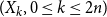 left parenthesis upper X Subscript k Baseline comma 0 less than or equals k less than or equals 2 n right parenthesis