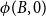 phi left parenthesis upper B comma 0 right parenthesis