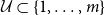 script upper U subset of StartSet 1 comma ellipsis comma m EndSet