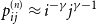p Subscript i j Superscript Super Subscript left parenthesis n right parenthesis Baseline almost equals i Superscript negative gamma Baseline j Superscript gamma minus 1