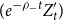 left parenthesis e Superscript minus rho Super Subscript minus Superscript t Baseline upper Z prime Subscript t right parenthesis