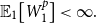 double struck upper E 1 left bracket upper W 1 Superscript p Baseline right bracket less than normal infinity period