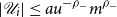 StartAbsoluteValue script upper U Subscript i Baseline EndAbsoluteValue less than or equals a u Superscript minus rho Super Subscript minus Baseline m Superscript rho Super Subscript minus