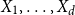 upper X 1 comma ellipsis comma upper X Subscript d Baseline