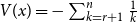 upper V left parenthesis x right parenthesis equals minus sigma summation Underscript k equals r plus 1 Overscript n Endscripts StartFraction 1 Over k EndFraction