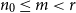 n 0 less than or equals m less than r
