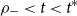 rho Subscript minus Baseline less than t less than t Superscript asterisk