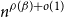 n Superscript rho left parenthesis beta right parenthesis plus o left parenthesis 1 right parenthesis
