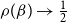 rho left parenthesis beta right parenthesis right arrow one half