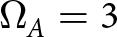dollar sign upper Omega upper A equals 3 dollar sign