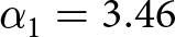 dollar sign alpha 1 equals 3.46 dollar sign